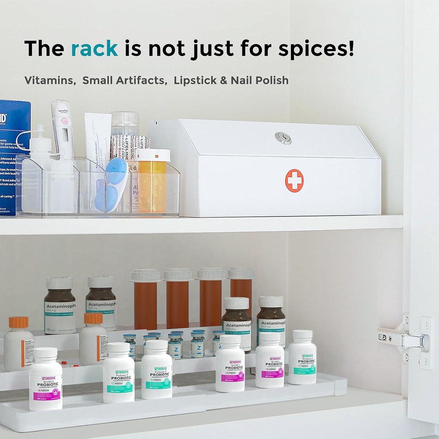Oylik Expandable Spice Rack Organizer for Cabinet - 3 Tier Adjustable Seasoning Organizer