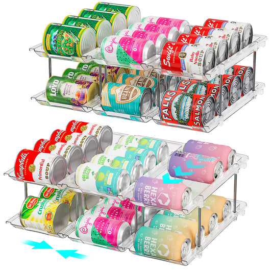 Oylik Can Organizer for Pantry, Can Storage Rack, up to 48 Cans Food Holders for Fridge, Cabinet and Pantry Organization