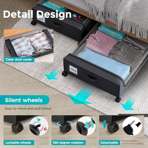 Oylik Under Bed Storage with Wheels
