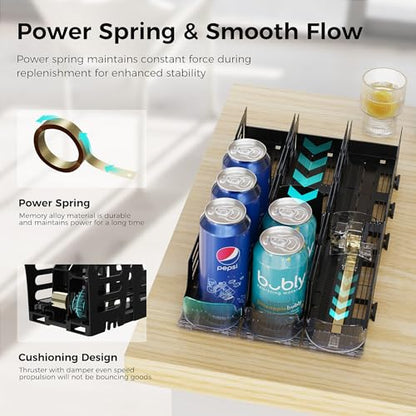 【Adjustable】Soda Can Dispenser for Refrigerator,Self-Pushing Drink Organizer for Fridge,Customized Length Depth for Commercial and Home Fridge-5 Rows