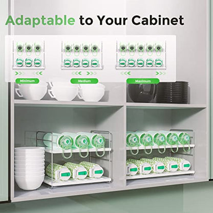 Oylik Expandable & Height Adjustable Water Bottle Organizer Rack for Kitchen Cabinets