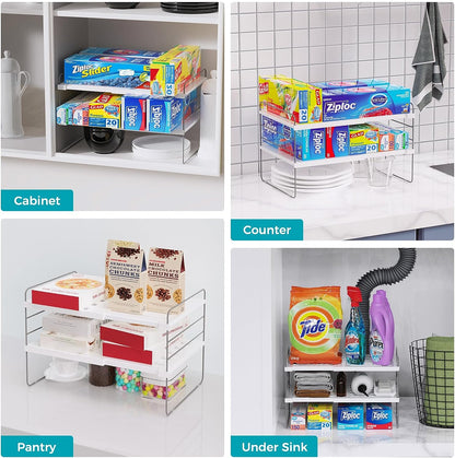 Oylik Expanadable Foil and Plastic Wrap Organizer,3 Tier Stackable,Height Adjustable