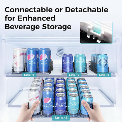 Oylik【Adjustable】 Drink Organizer for Fridge,Self-Pushing Soda Can Dispenser for Refrigerator,Customized Length Depth for Commercial and Home Fridge