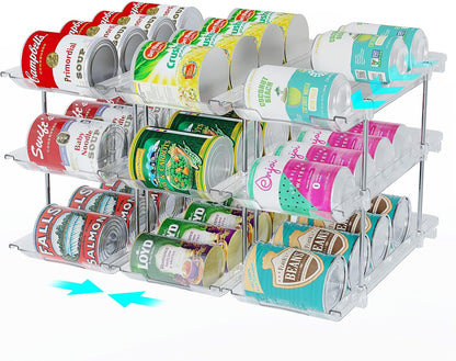Oylik Can Organizer for Pantry, Can Storage Rack, up to 48 Cans Food Holders for Fridge, Cabinet and Pantry Organization